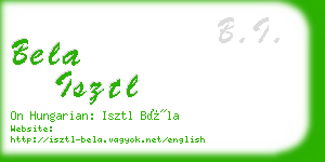 bela isztl business card